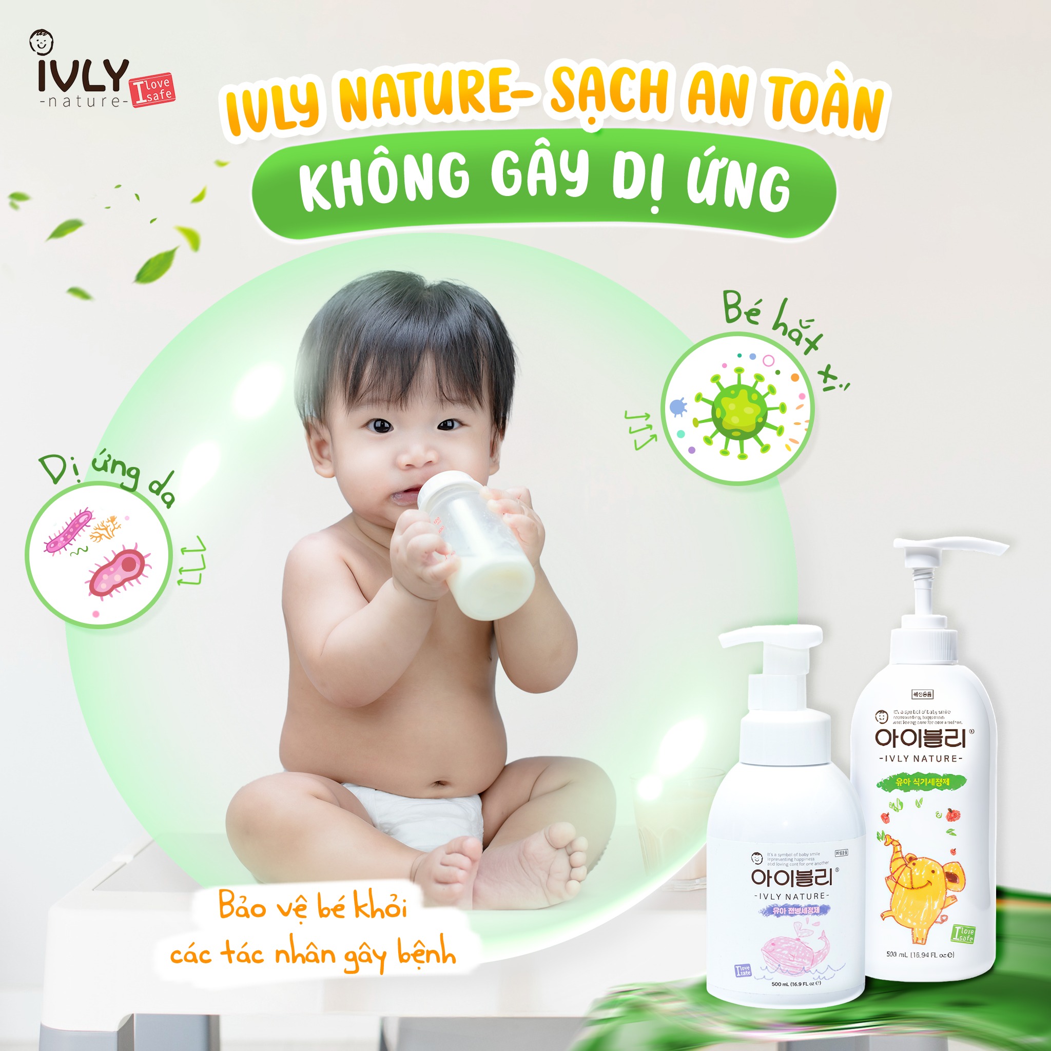 5 Công Dụng Vượt Trội Của Nước Rửa Bình Sữa Ivly Nature