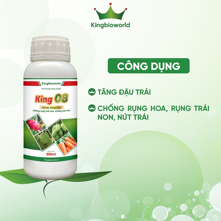King 08 - Tăng tỷ lệ đậu trái, chống rụng trái non, xanh gai, chống nứt vỡ trái