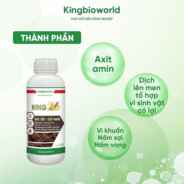 King 26 - Cân bằng pH, cải tạo đất, hạ phèn, giải độc hữu cơ