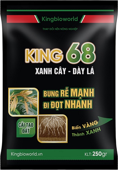 KING 68 250gr - Bung rễ mạnh, bật chồi nhanh, phát đọt, cải tạo đất, giải độc hữu cơ