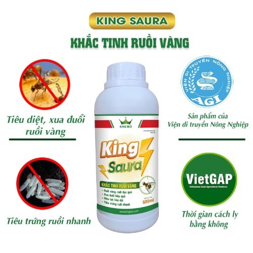 King Saura - Thuốc đặc trị ruồi vàng, ruồi đục trái giúp xanh cây sáng trái