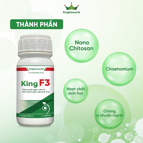 King F3 - Đặc trị xoăn lá, xoăn ngọn, khảm lá, thối nhũn, thán thư, sương mai