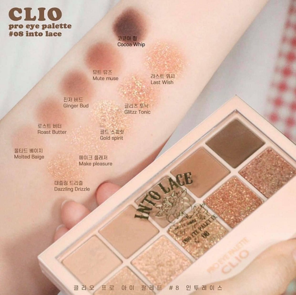 Bảng mắt 10 ô Clio Pro Eye Palette 08 Into Lace | Lật Đật Nga Cosmetic