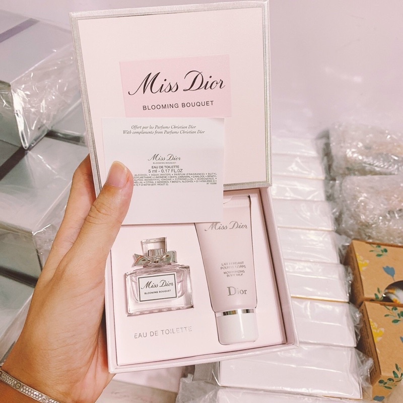 Sét Nước Hoa Mini Miss Dior Blooming bouquet edp 5ml  body lotion 20ml   Lật Đật Nga Cosmetic