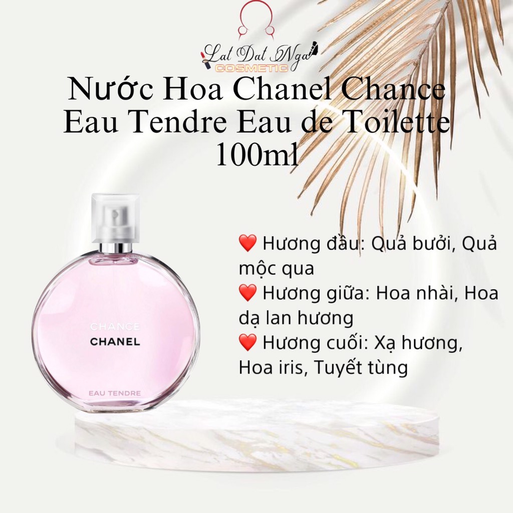 Nước Hoa Chanel Chance Eau Tendre Eau de Toilette 100ml | Lật Đật Nga  Cosmetic