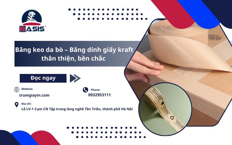 Băng keo da bò – Băng dính giấy kraft thân thiện, bền chắc