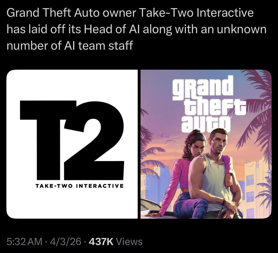 Tin vui cho game thủ toàn cầu. GTA 6 sẽ loại bỏ AI khỏi game.