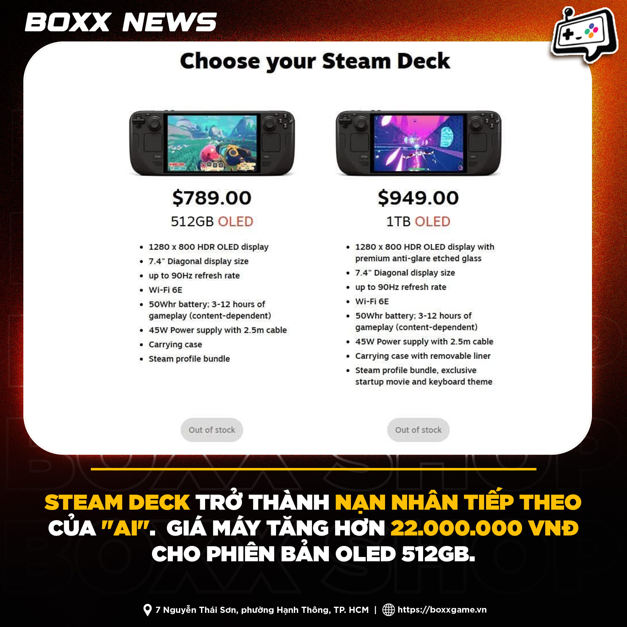 Steam Deck Tăng Giá Gần Hơn 22.000.000 Đồng Vì AI Chiếm Hết Nguồn Cung Phần Cứng