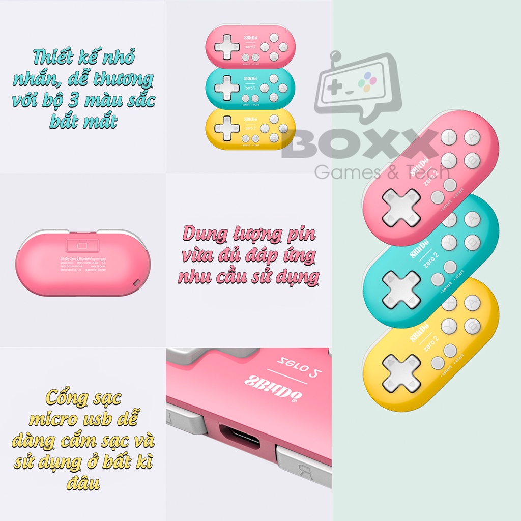 8bitdo Zero 2 Design Shell Tay Cầm Chơi Game Bluetooth 8bitdo Zero 2