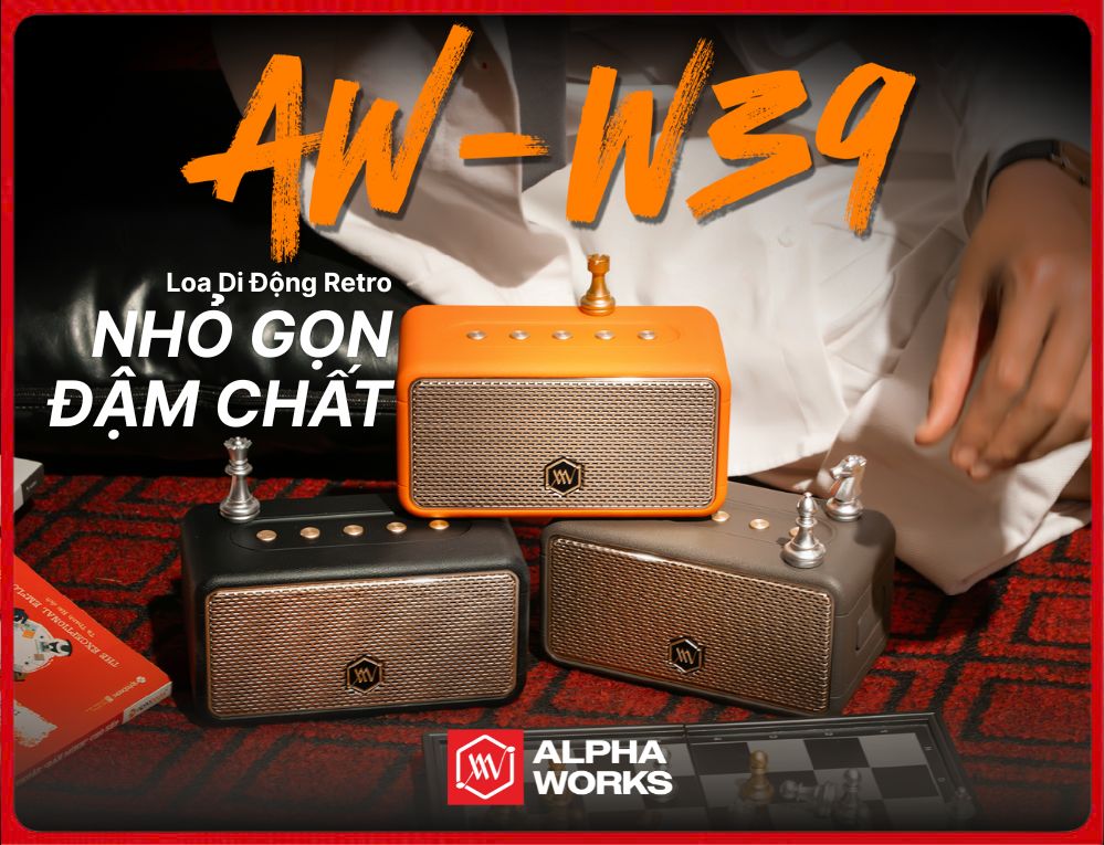 Alpha Works W39 - Loa Di Động Retro Nhỏ Gọn, Nhạc REAL Đậm Chất