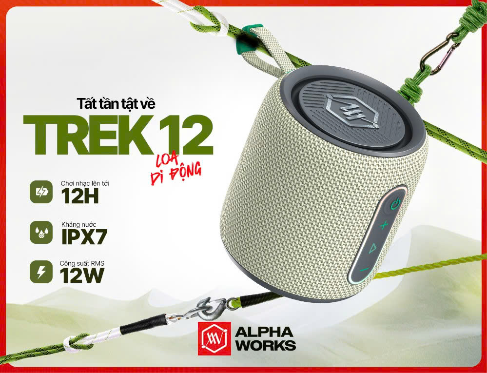 Tất tần tật về Trek 12: Chống nước IPX7, Pin đến 12h, Công suất 12W