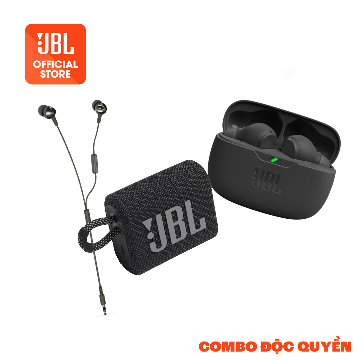 [COMBO ĐỘC QUYỀN 9] COMBO LOA BLUETOOTH GO 3 & TAI NGHE BLUETOOTH WAVE BEAM & TAI NGHE NHÉT TAI C200SIU