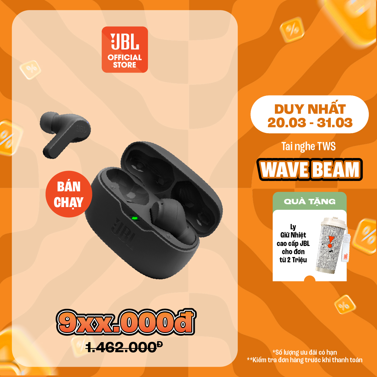 Tai Nghe JBL Wave Beam - Hàng Chính Hãng