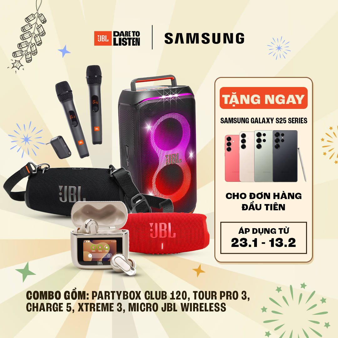 [Tặng Samsung Galaxy S25 Ultra] Combo Sản phẩm JBL Tết Linh Đình