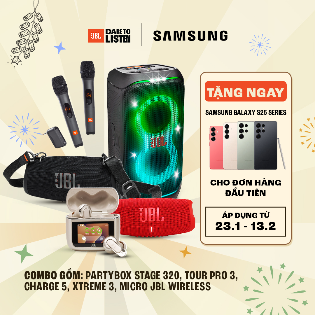 [Tặng Samsung Galaxy S25 Ultra] Combo Sản phẩm JBL Tết Tưng Bừng