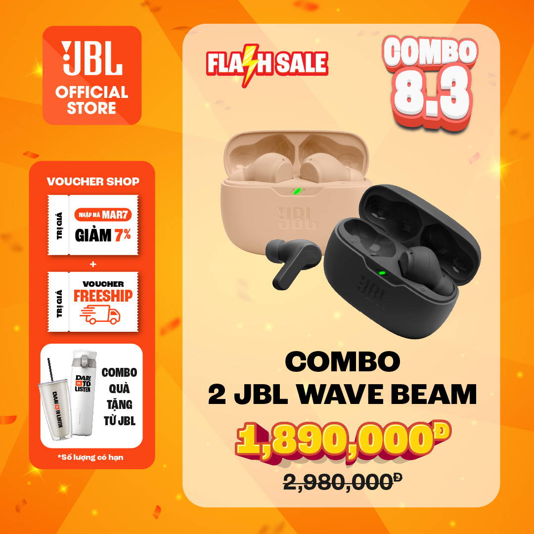 COMBO 2 TAI NGHE BLUETOOTH JBL WAVE BEAM