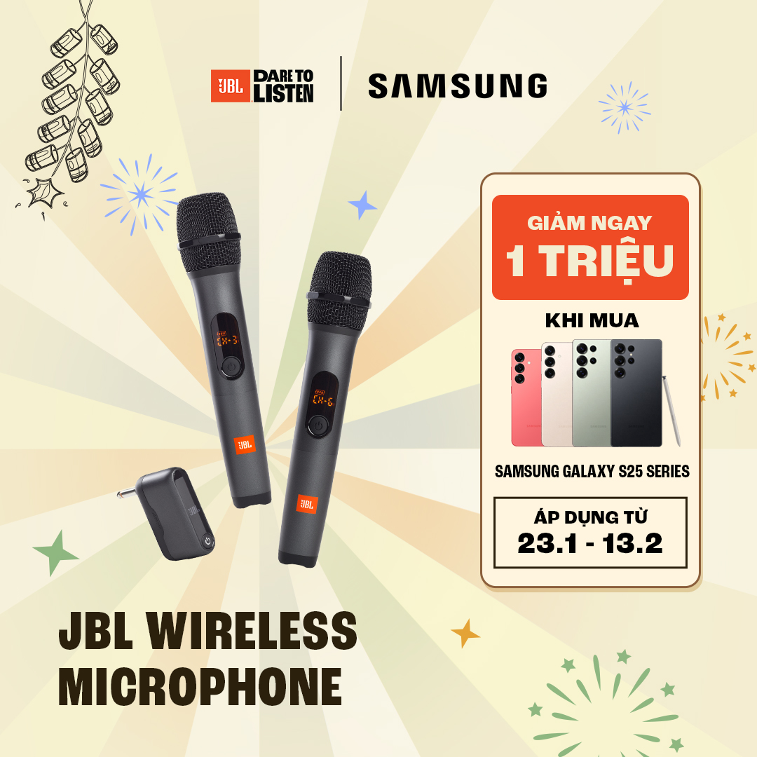 Micro JBL Wireless Microphone (2 Micro) - Hàng Chính Hãng