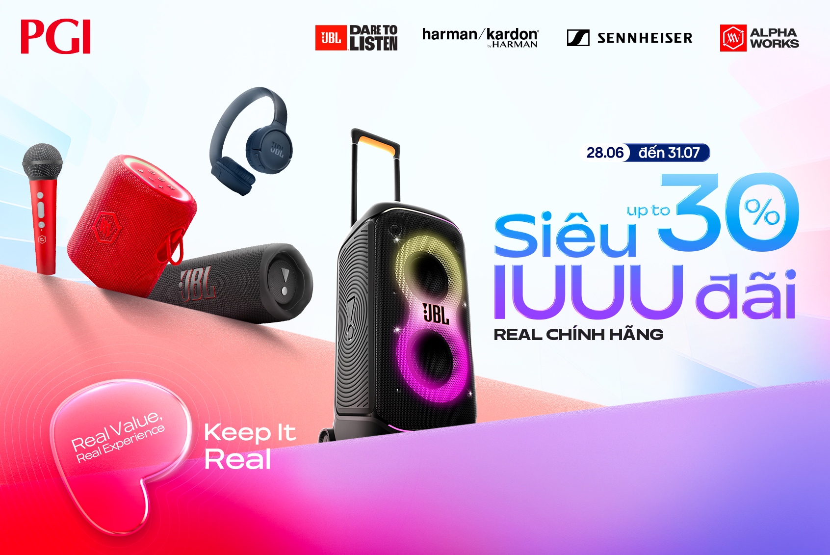 KEEP IT REAL – SIÊU IUUU ĐÃI  - Loa, tai nghe giảm giá đến 30%