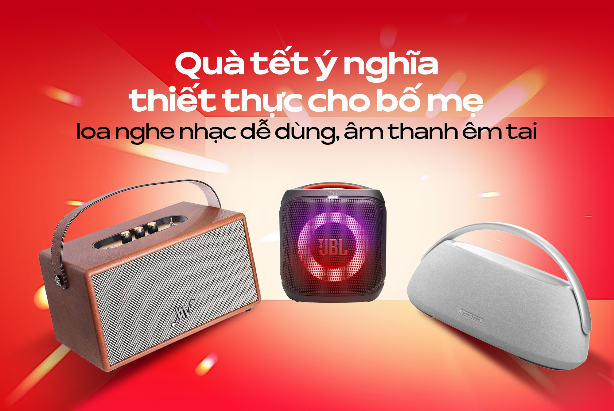 Quà tết ý nghĩa thiết thực cho bố mẹ loa nghe nhạc xem phim dễ dùng, âm thanh êm tai