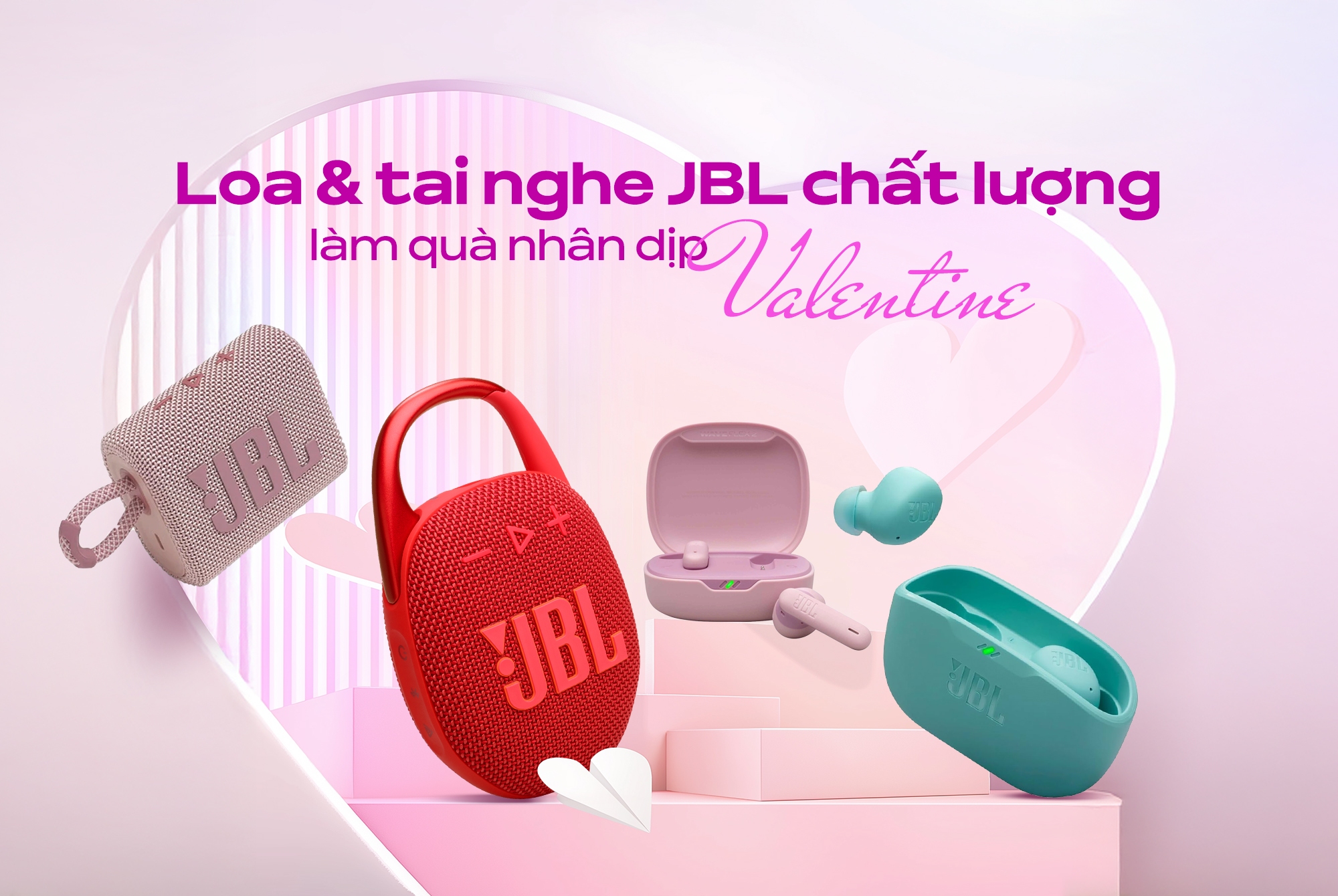 Loa & tai nghe JBL chất lượng làm quà nhân dịp Valentine