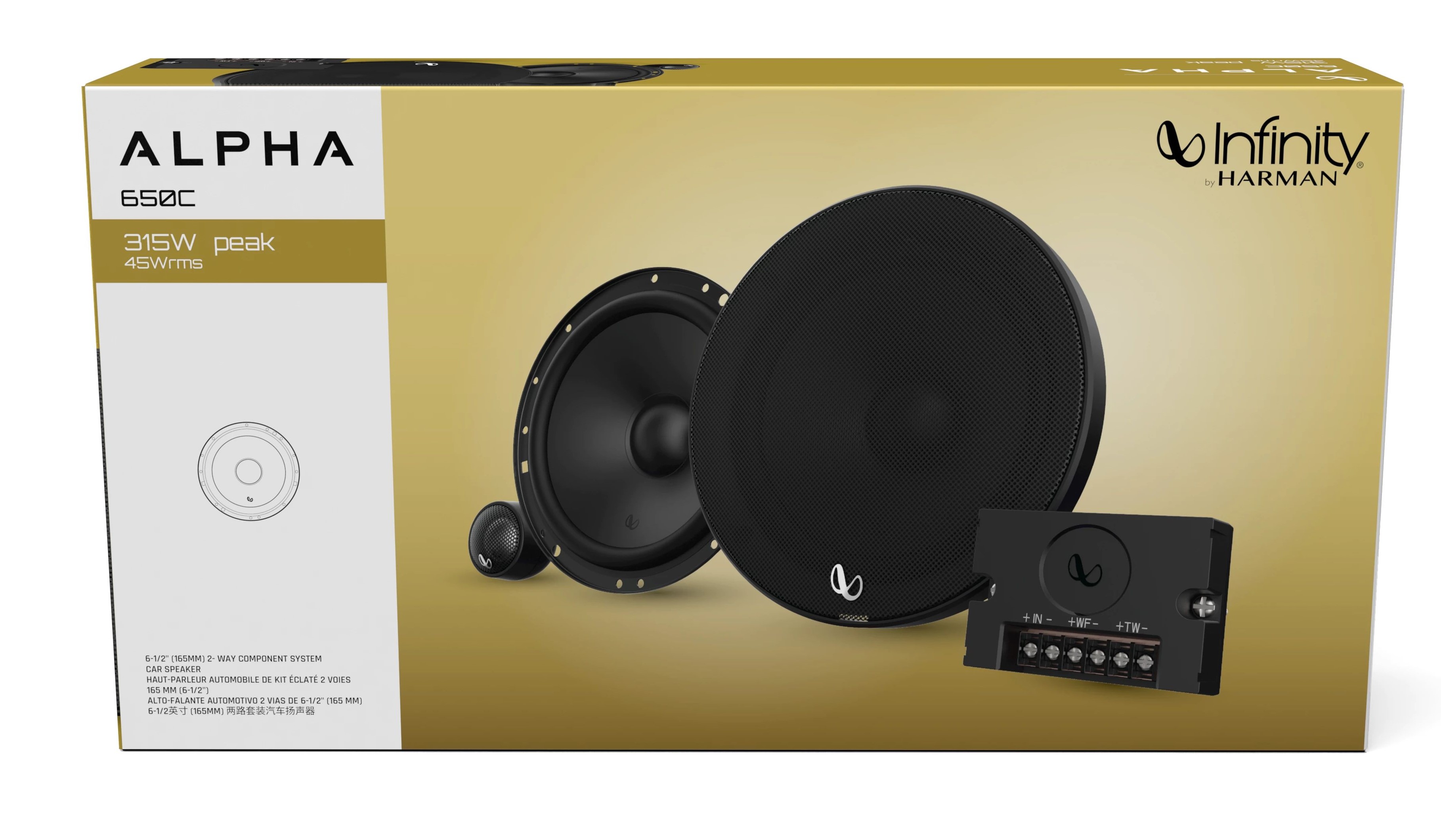 Loa phân tần lắp trên xe ô tô Infinity ALPHA 650C