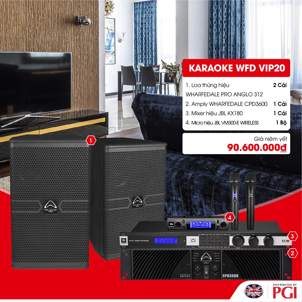 KARA WFD VIP20 - Combo Karaoke (Loa Wharfedale Pro Anglo 312 + WFD ...