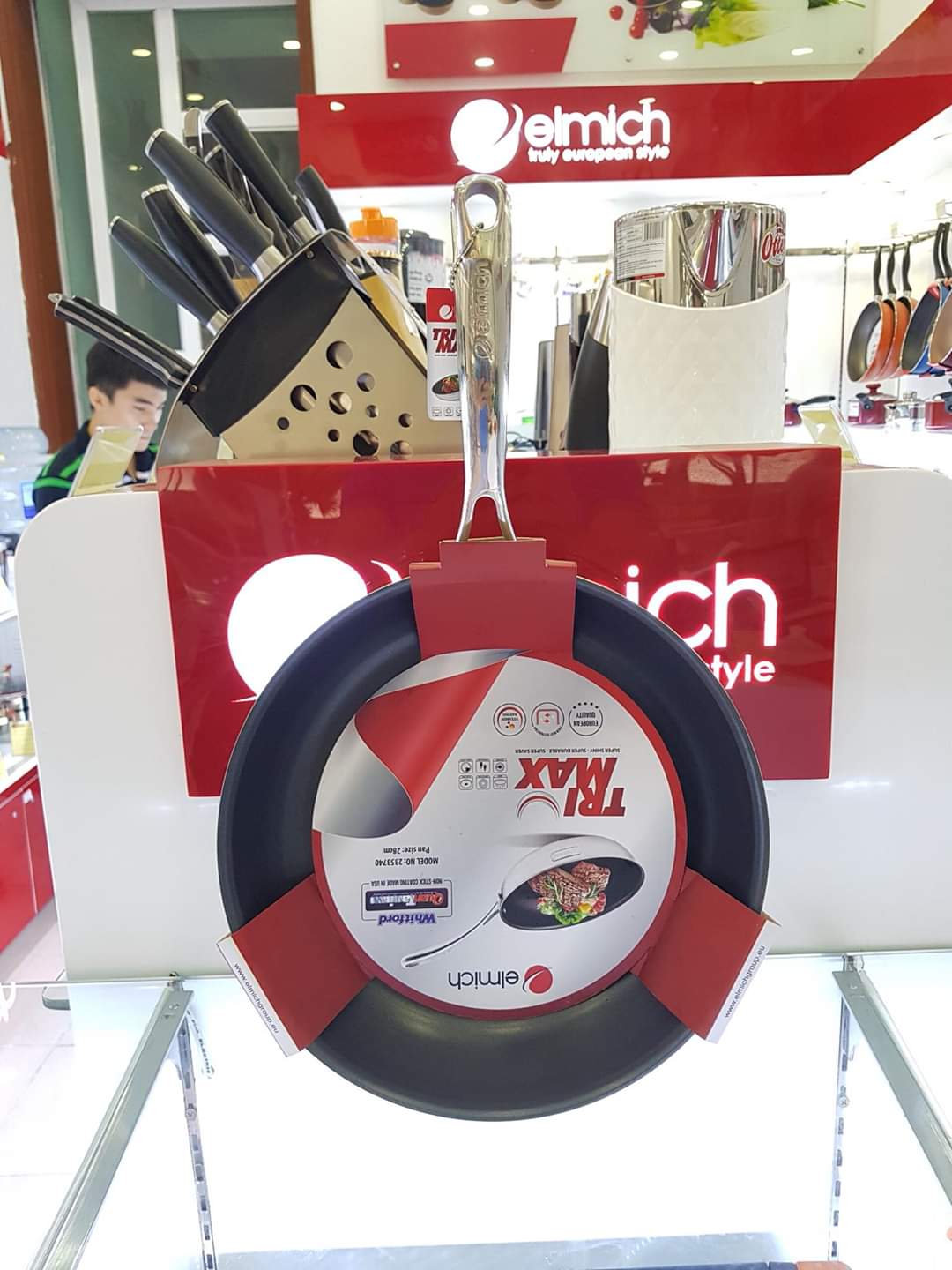 Chảo Inox liền khối chống dính Ceramic Elmich Trimax EL3739 size 26cm