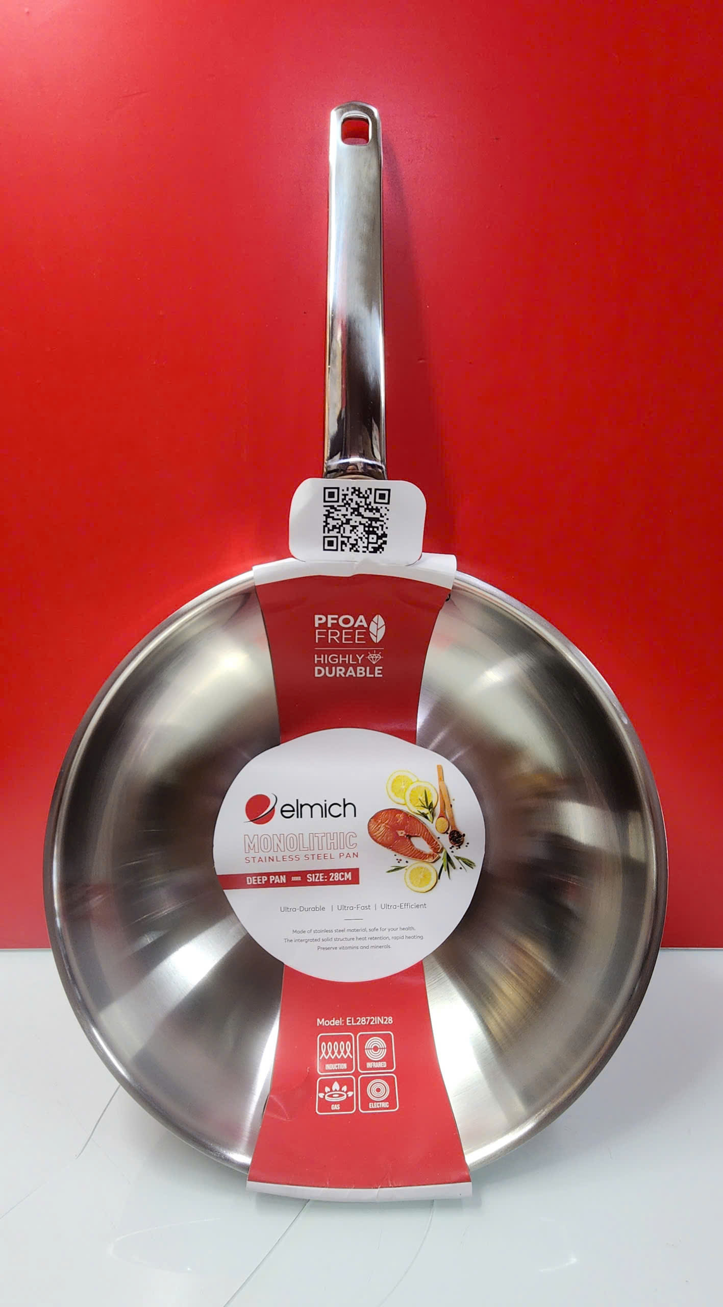 Chảo sâu lòng inox liền khối Elmich Plus EL2872IN28 Size 28cm