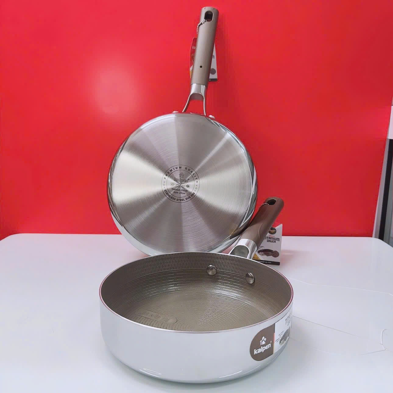 Chảo Inox 304 liền khối phủ Titanium Kalpen Dauer