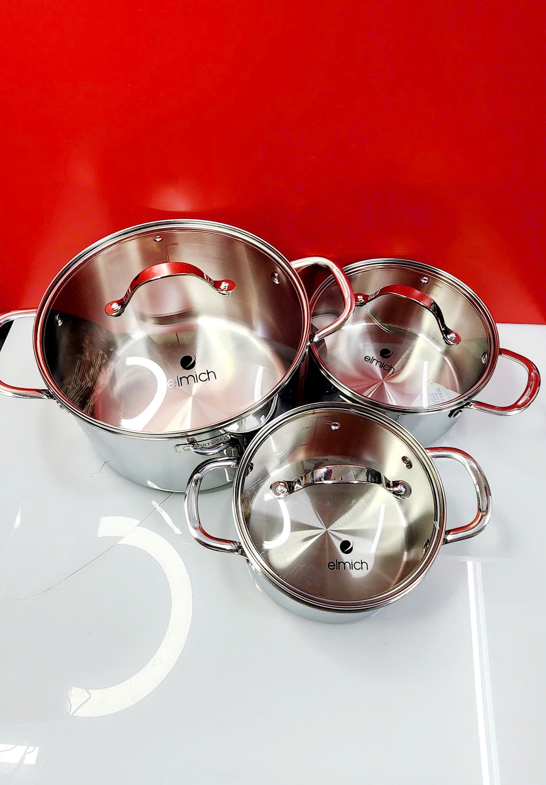 Bộ nồi inox 3 lớp đáy liền Elmich 2103OL size 18,20,26cm