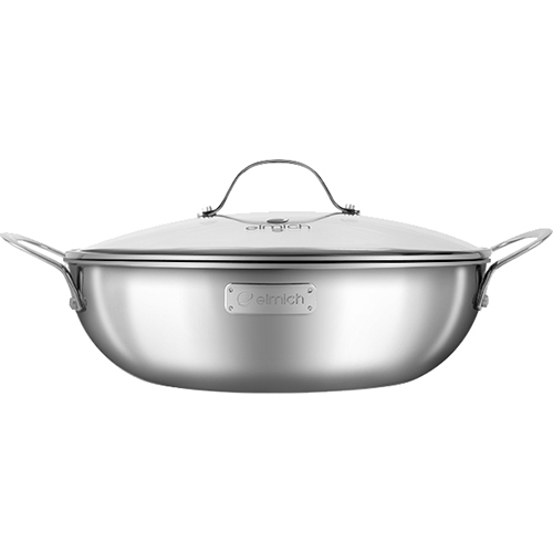 Chảo Xào Inox Cao Cấp 3 Lớp Đáy Liền Elmich Trimax El-3798 Size 30cm