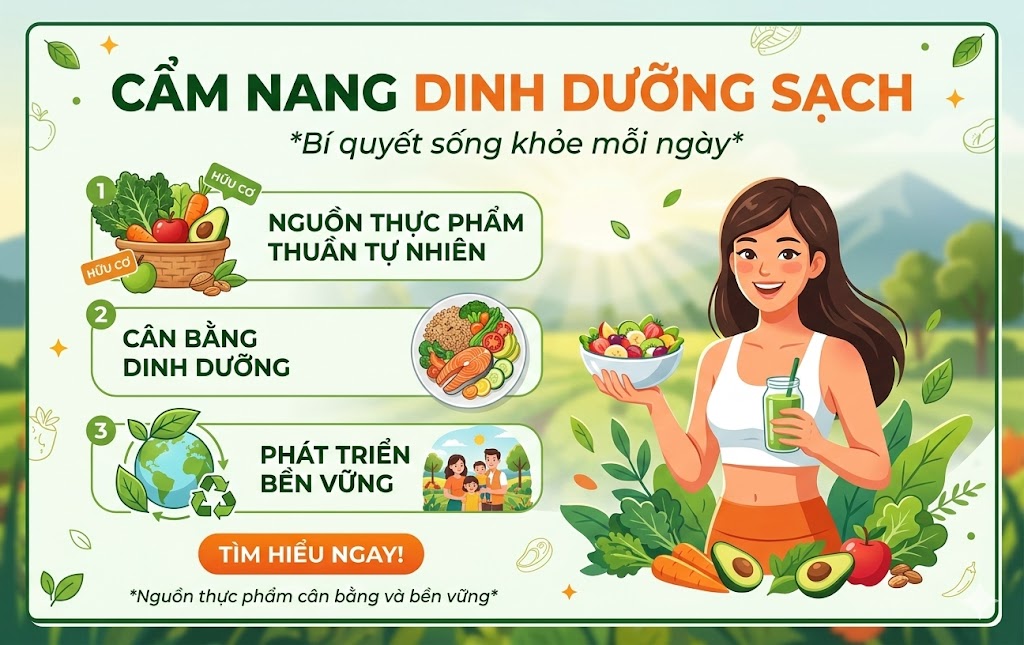 Bí quyết sống khỏe mỗi ngày cùng nguồn thực phẩm thuần tự nhiên, cân bằng và bền vững.