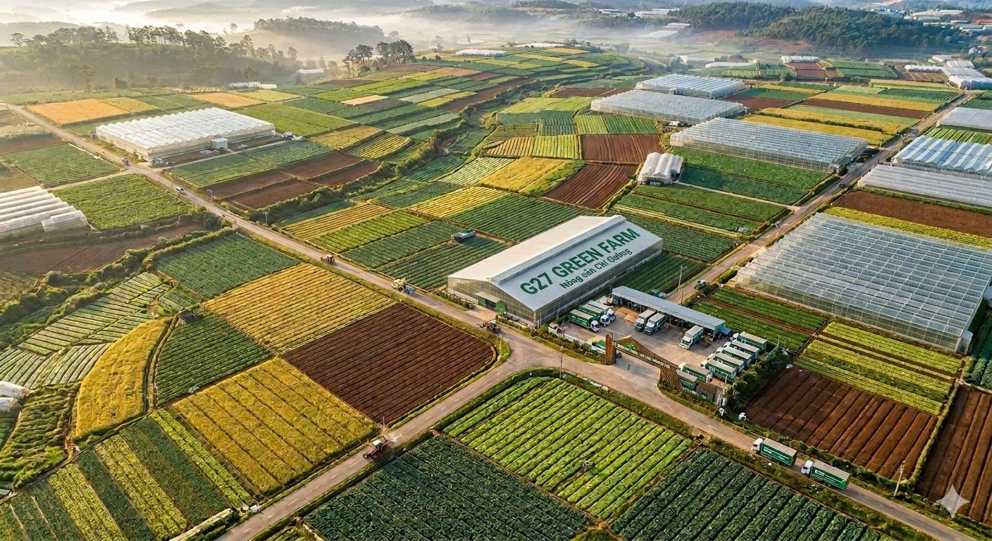 Cánh đồng rau xanh mướt