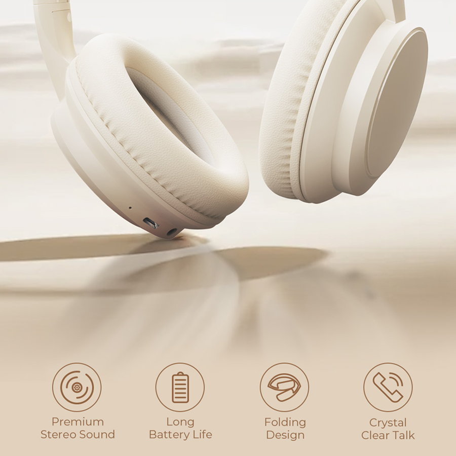 Tai Nghe Bluetooth Headphone HAVIT H619BT, BT 5.4, Màng Loa 40mm, Nút Nhấn Điều Khiển, Nghe Nhạc Đến 20H - Hàng Chính Hãng
