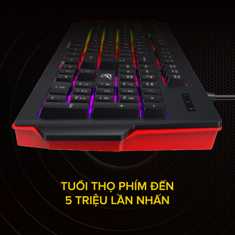 Bàn Phím Gaming RGB HAVIT KB866L, 104 Keys, Led Backlit Rainbow, Thiết Kế Công Thái Học, Tổ Hợp Phím Fn - Chính Hãng BH 12 Tháng Dizigear