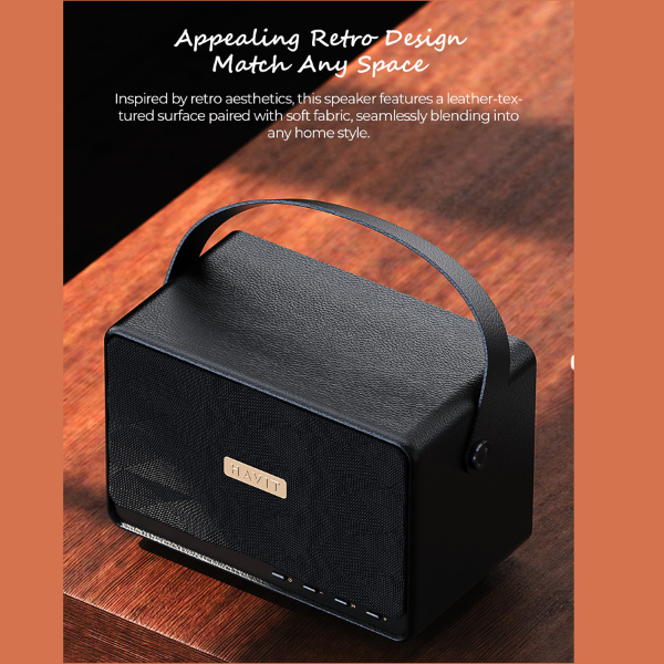 Loa Bluetooth HAVIT Classic II, BT 5.3, Công Suất 30W, Thiết Kế Retro, Âm Bass Sống Động, Nghe Đến 25H - Hàng Chính Hãng