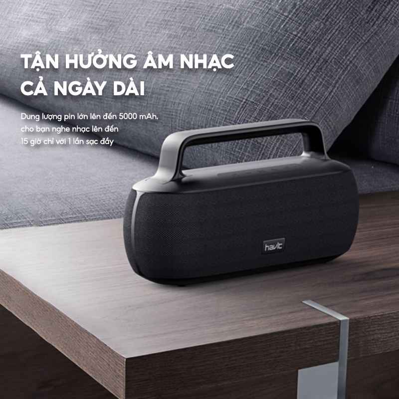 Loa Bluetooth HAVIT SK816BT Công Suất 2x15W, BT 5.0, Kháng IPX6, Thời Gian Chơi Nhạc Lến Đến 15h - Chính Hãng BH 12 Tháng