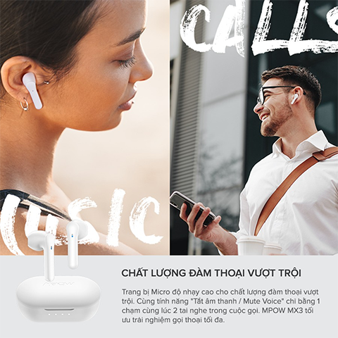 Tai Nghe True Wireless MPOW MX3 - Hàng Chính Hãng