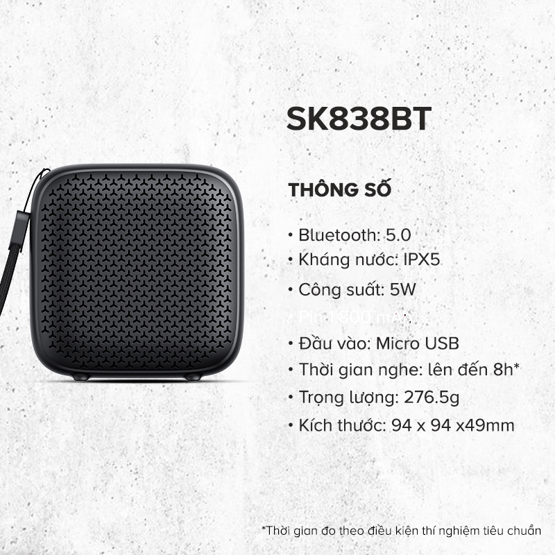 Loa Không Dây HAVIT SK838BT, Bluetooth 5.0, Kháng IPX5, Công Suất 5W, Nghe Đến 8H - Hàng Chính Hãng Dizigear