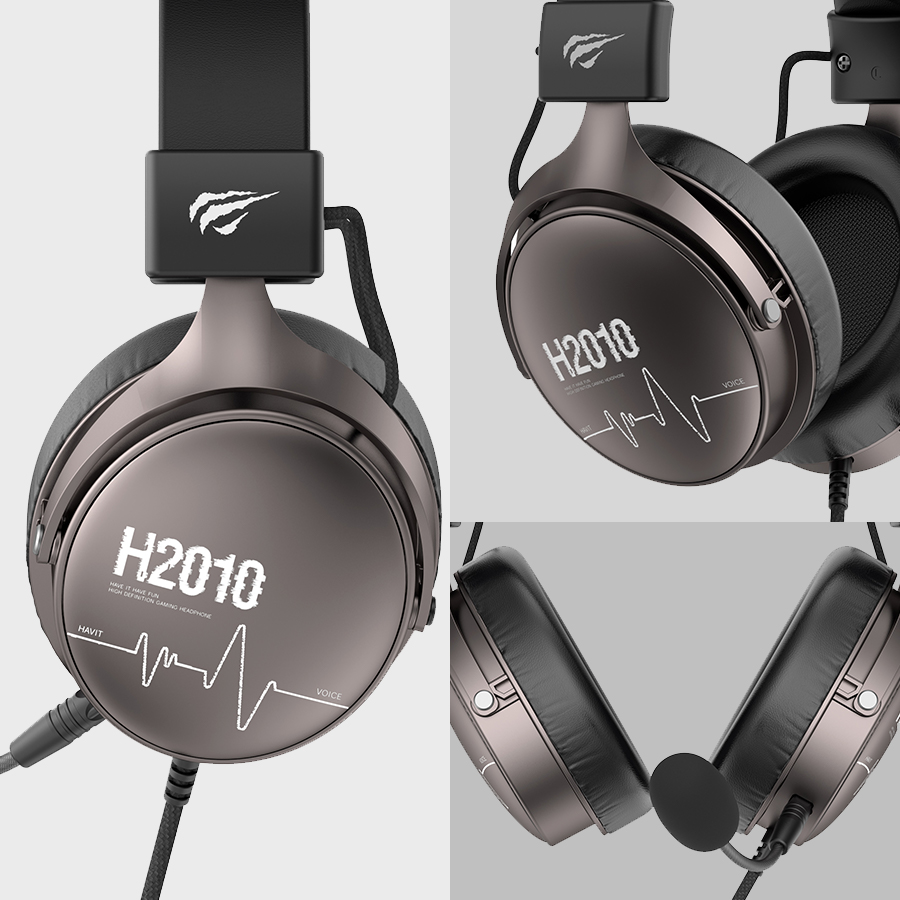 Tai Nghe Gaming Headphone HAVIT H2010D, Driver 50mm, Thiết Kế Khung Thép, Mic Khử Ồn  - Chính Hãng BH 12 Tháng Dizigear