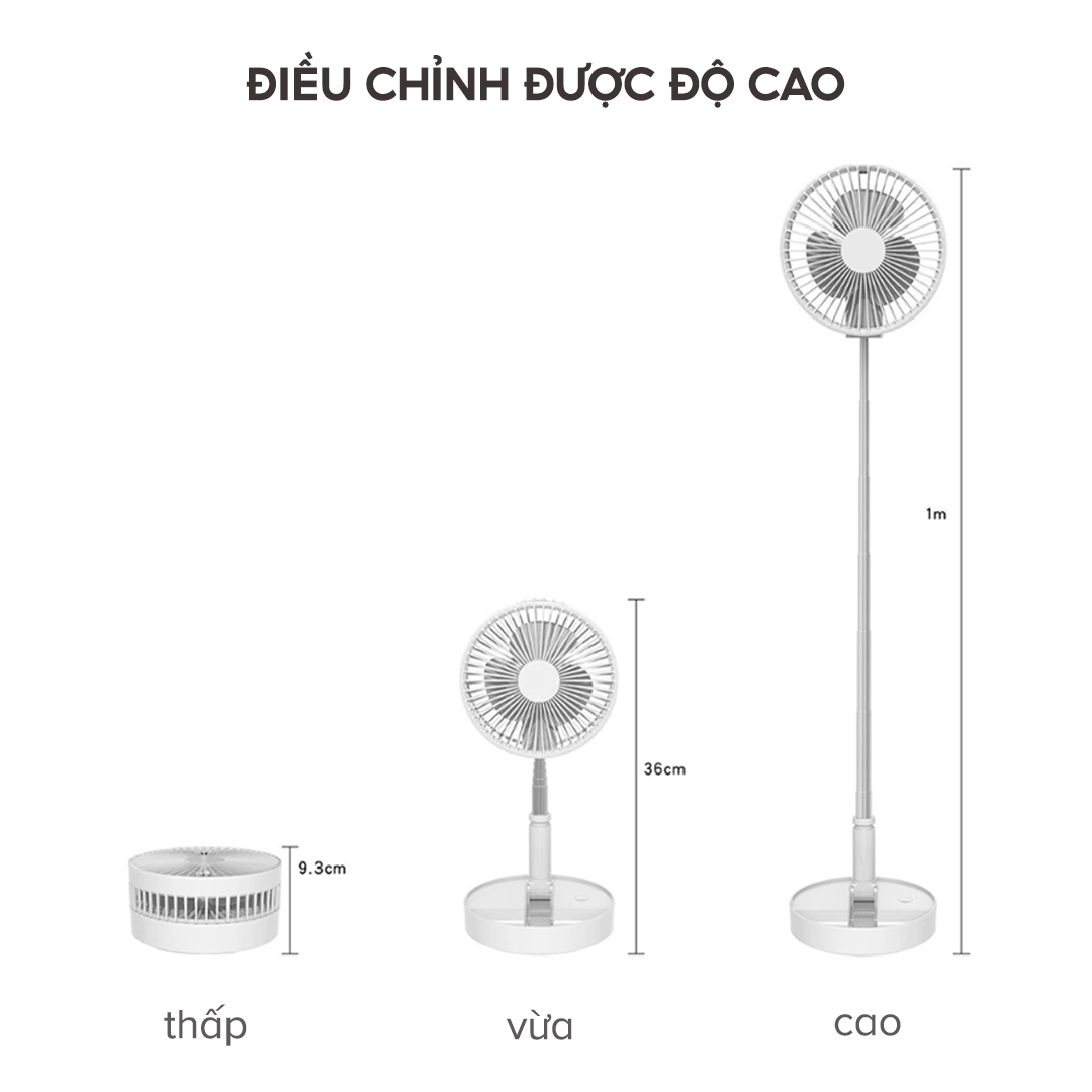 Quạt Tích Điện Dizigear BN001, Dung lượng Pin 7200mAh - Hàng Chính Hãng Bảo hành 12 tháng