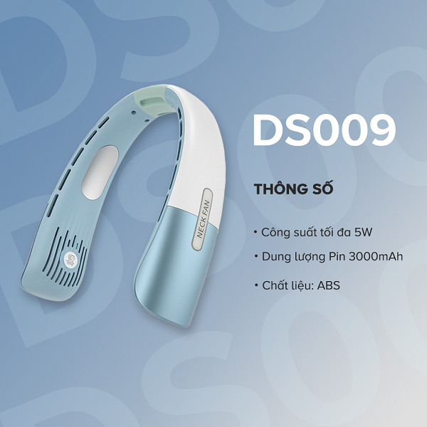 Quạt Đeo Cổ Dizigear DS009, Công suất 5W - Hàng Chính Hãng Bảo hành 12 tháng