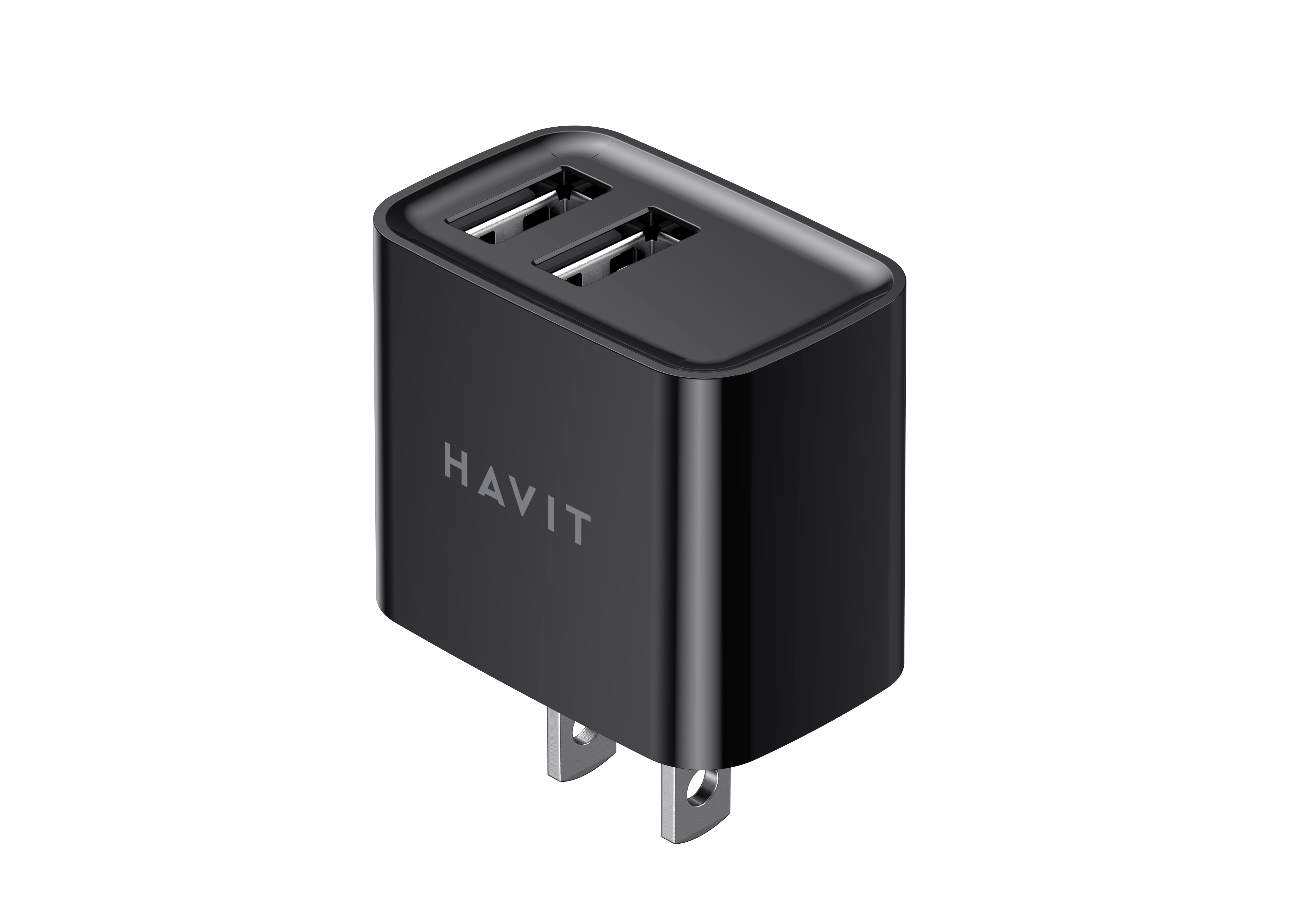 Cốc Sạc 2 Cổng HAVIT H131P, Ai Power, Công Suất Tối Đa 12W - Hàng Chính Hãng (Đen)