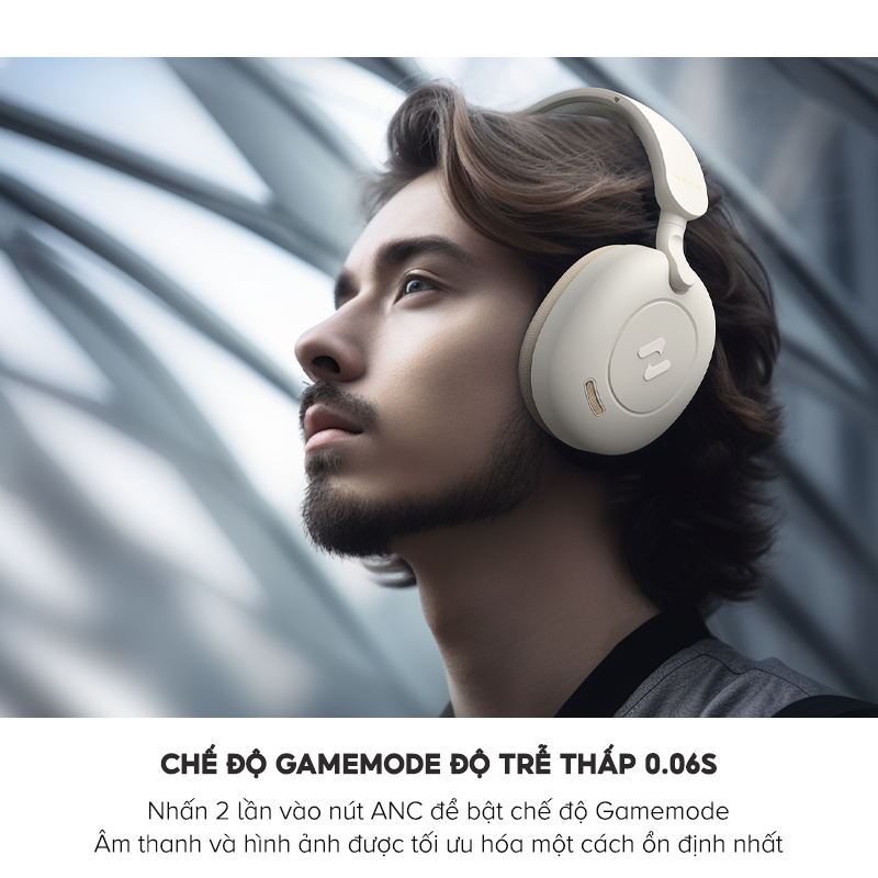 Tai Nghe Headphone Bluetooth HAVIT H655BT, BT 5.3, Chống Ồn Chủ Động Hybrid ANC, Gamemode 60ms, Nghe Đến 65H - Hàng Chính Hãng Dizigear