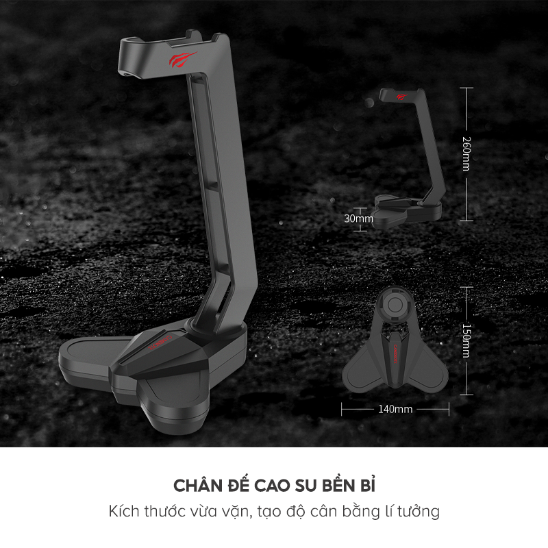 Giá Treo Gaming Headphone HAVIT HY505, Thiết Kế Chắc Chắn, Đế Cao Su Siêu Bền - Chính Hãng BH 12 Tháng Dizigear