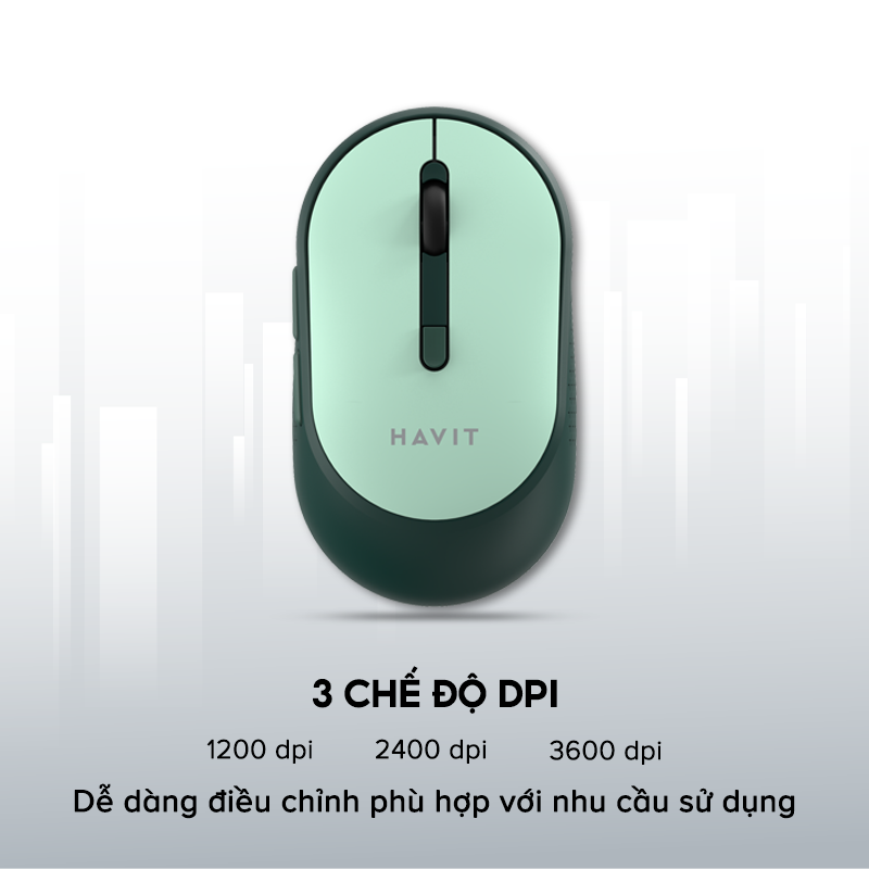 Chuột Không Dây HAVIT MS78 Nhỏ Gọn, 6 Nút Điều Chỉnh + 3 Chế Độ DPI, Tuổi Thọ 3tr Lần Nhấn - Hàng Chính Hãng Dizigear