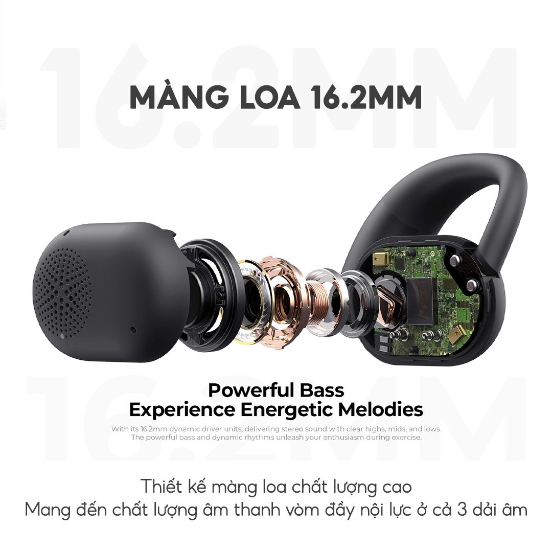Tai Nghe TWS OWS Fit1, BT 5.3, Driver 16.2mm, Thiết Kế Open-ear Thời Trang, IPX5, Nghe Đến 21H - Hàng Chính Hãng