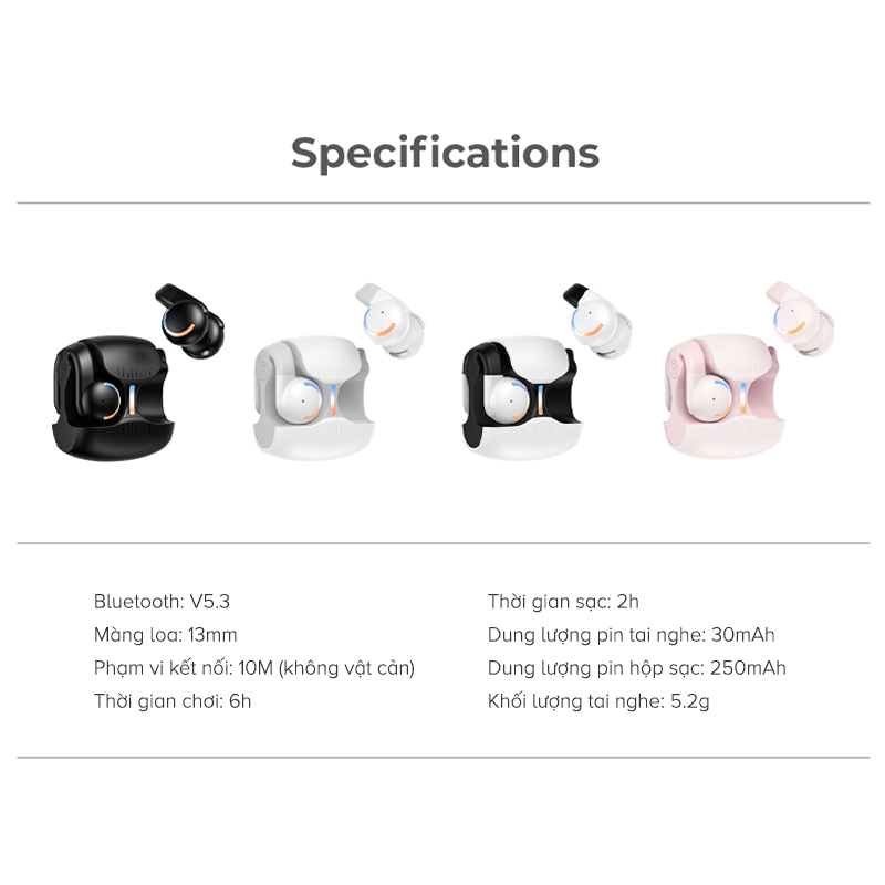 Tai Nghe HAVIT Open-ear OWS907, BT 5.3, Thiết Kế Open-ear, Công Nghệ Truyền Âm Định Hướng - Hàng Chính Hãng