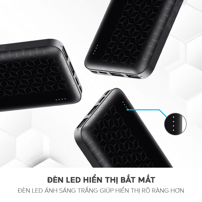 Pin Sạc Dự Phòng HAVIT PB63, Dung Lượng 10.000 mAh, Họa Tiết Kim Cương Độc Đáo, Gọn Nhẹ, Tiện Lợi - Hàng Chính Hãng