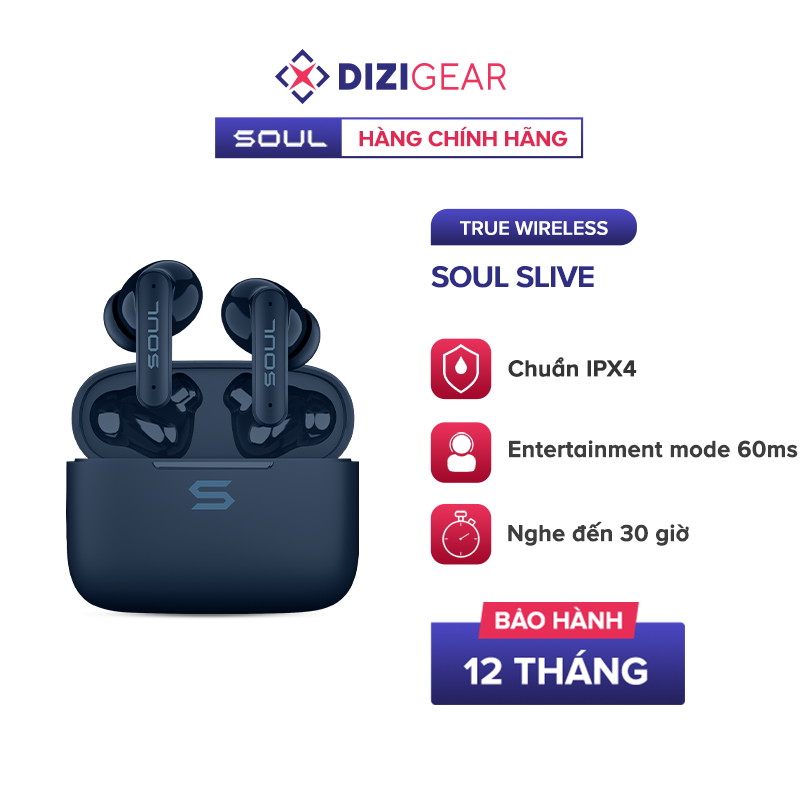 Tai Nghe TWS SOUL S-Live 30, BT 5.3, Kháng IPX4, Độ Trễ Thấp 60ms, Nghe Nhạc Đến 30H - Hàng Chính Hãng